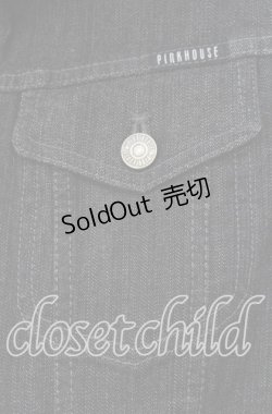 画像2: PINK HOUSE / くま刺繍デニムジャケット L クロ O-25-10-31-088-LO-JA-IG-OS