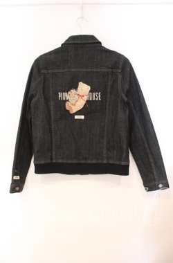 画像3: PINK HOUSE / くま刺繍デニムジャケット L クロ O-25-10-31-088-LO-JA-IG-OS