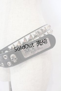 画像2: SEX POT ReVeNGe / スタッズベルト  ブラック O-25-10-31-2042-SP-ZA-IG-OS