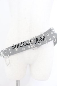 SEX POT ReVeNGe / スカルスタッズベルト  ブラック×シルバー O-25-10-31-2043-SP-ZA-IG-OS