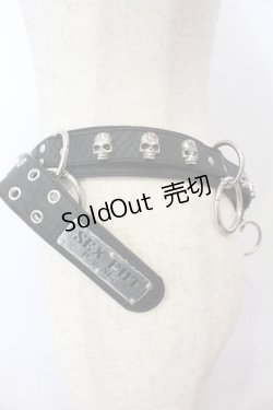 画像2: SEX POT ReVeNGe / スカルスタッズベルト  ブラック×シルバー O-25-10-31-2043-SP-ZA-IG-OS