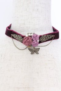 axes femme / ローズブーケチョーカー  ワイン O-25-10-31-2045-AX-AC-OW-OS