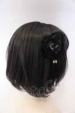 画像2: 星箱works / 青華磁 お団子クリップ式コサージュ  クロ O-25-10-31-2046-PU-AC-OW-OS