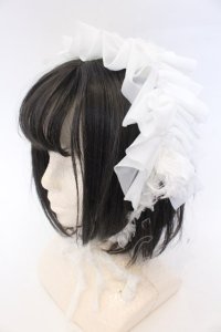 MARBLE / フリンジリボンフリルヘッドドレス  オフホワイト O-25-10-31-2047-GO-AC-IG-OS