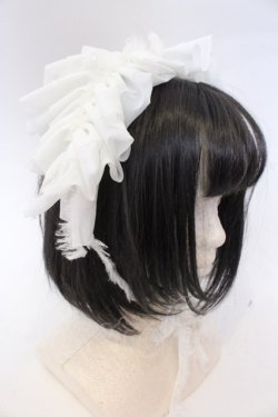 画像2: MARBLE / フリンジリボンフリルヘッドドレス  オフホワイト O-25-10-31-2047-GO-AC-IG-OS