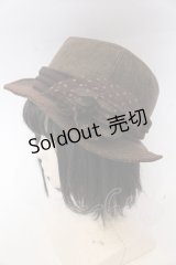 axes femme / 中折ドットチュールストローハット  ブラウン O-25-10-31-2050-AX-AC-IG-ZT1108F