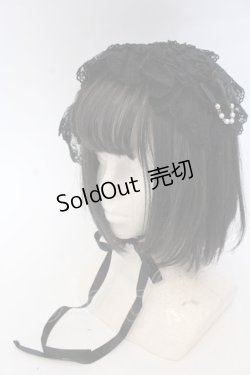 画像1: metamorphose / チュールレースヘッドドレス(パールチェーン)  クロ O-25-10-31-2052-ME-AC-IG-OS