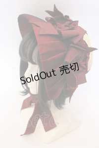 Hoshibako Works / 油彩の薔薇　 ボンネット  ナチュラル×ワイン O-25-10-31-2054-LO-AC-IG-ZT-K004