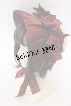 画像1: Hoshibako Works / 油彩の薔薇　 ボンネット  ナチュラル×ワイン O-25-10-31-2054-LO-AC-IG-ZT-K004