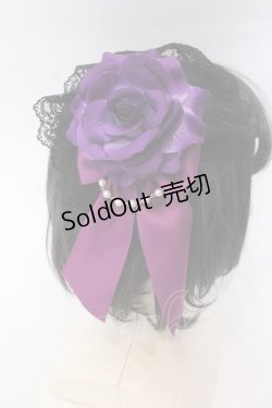 画像1: ATELIER PIERROT / 薔薇レースカチューシャ  パープル×ブラック O-25-10-31-2055-EL-AC-IG-OS
