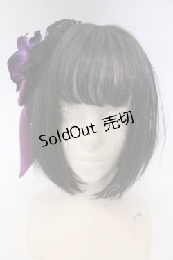 画像2: ATELIER PIERROT / 薔薇レースカチューシャ  パープル×ブラック O-25-10-31-2055-EL-AC-IG-OS