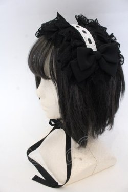 画像1: Vallee lys / Lace Enchantment Headdress  ブラック×ホワイト O-25-10-31-2056-GO-AC-IG-OS