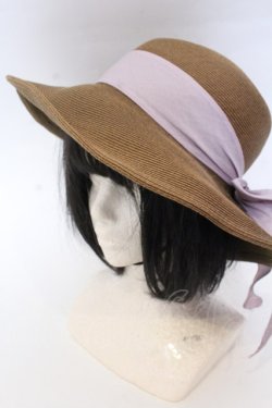 画像2: an another angelus / リボン配色ハット  ベージュ×ラベンダー O-25-10-31-2057-CA-AC-OW-OS