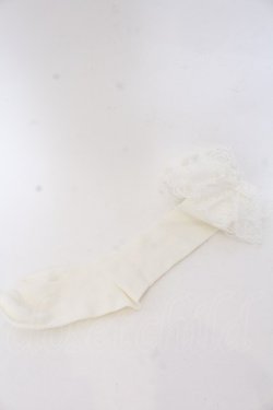 画像1: metamorphose / ラッセルレースハイソックス  オフ O-25-10-31-2066-ME-ZA-IG-OS