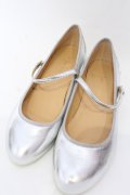 Franche Lippee / ラウンドトゥストラップパンプス 24.5ｃｍ シルバー O-25-10-31-2072-LO-SH-OW-OS