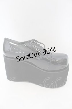 画像5: DearMyLove / 11cm厚底レースアップおでこパンプス 25.5ｃｍ ブラックエナメル O-25-10-31-2074-EL-SH-OW-OS