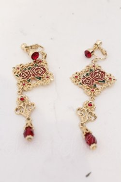 画像1: axes femme / チャイナ風装飾薔薇イヤリング ゴールド  O-25-10-31-2082-AX-AC-OW-OS