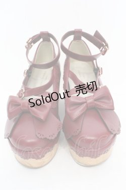 画像2: axes femme kawaii / スカラップ木底風シューズ M アカ O-25-10-31-2005-AX-SH-OW-OS
