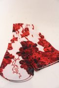 h.NAOTO / White Bloody Rose Overknees  ホワイト×レッド O-25-10-31-2087-HN-ZA-OW-OS