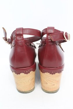 画像3: axes femme kawaii / スカラップ木底風シューズ M アカ O-25-10-31-2005-AX-SH-OW-OS