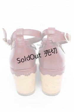 画像3: axes femme kawaii / スカラップ木底風シューズ M アカ O-25-10-31-2005-AX-SH-OW-OS