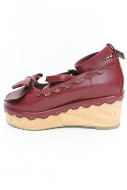 画像5: axes femme kawaii / スカラップ木底風シューズ M アカ O-25-10-31-2005-AX-SH-OW-OS