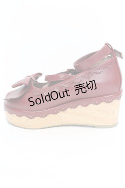 画像5: axes femme kawaii / スカラップ木底風シューズ M アカ O-25-10-31-2005-AX-SH-OW-OS