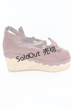 画像6: axes femme kawaii / スカラップ木底風シューズ M アカ O-25-10-31-2005-AX-SH-OW-OS