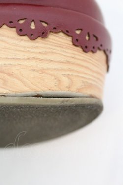 画像8: axes femme kawaii / スカラップ木底風シューズ M アカ O-25-10-31-2005-AX-SH-OW-OS