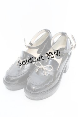 画像1: axes femme POETIQUE / リボンモチーフ使いローファー M クロ O-25-10-31-2007-AX-SH-OW-ZT1102W