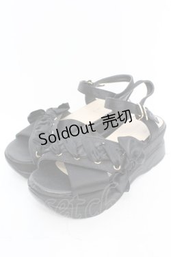 画像1: 【SALE】axes femme / レースアップスポサン M クロ O-25-10-31-2008-AX-SH-OW-ZT273