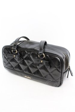 画像1: axes femme / ヨコ柄キルトボストンバッグ  クロ O-25-10-31-2003-AX-BG-IG-OS