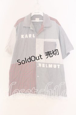 画像1: 【SALE】Karl Helmut / ギンガム切り替えシャツ  ブルー O-25-10-31-002-EL-BL-IG-ZT191