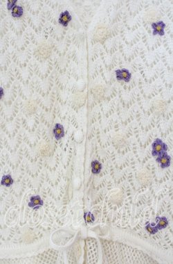 画像2: PINK HOUSE / フラワーモチーフ鍵編みベスト  オフシロ O-25-10-31-013-LO-TO-IG-OS