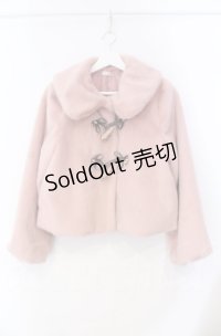 axes femme POETIQUE / リボントグル釦ファーコート  ピンク O-25-10-31-3001-AX-CO-IG-OS