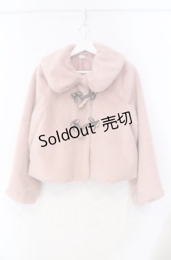 画像1: axes femme POETIQUE / リボントグル釦ファーコート  ピンク O-25-10-31-3001-AX-CO-IG-OS