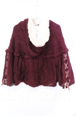 画像4: axes femme POETIQUE / 裏ボアスピンドルケープ  ワイン O-25-10-31-3003-AX-CO-IG-OS