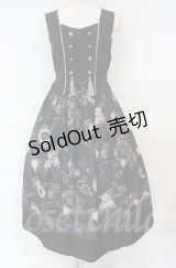 axes femme / レトロクロック柄ジャンスカ  クロ O-25-10-31-3033-AX-OP-IG-OS