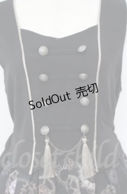 画像2: axes femme / レトロクロック柄ジャンスカ  クロ O-25-10-31-3033-AX-OP-IG-OS