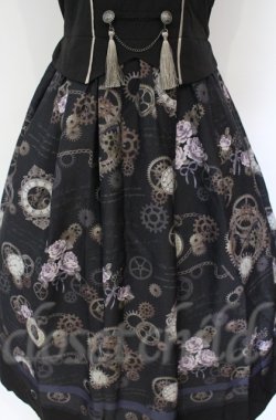 画像3: axes femme / レトロクロック柄ジャンスカ  クロ O-25-10-31-3033-AX-OP-IG-OS