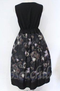 画像4: axes femme / レトロクロック柄ジャンスカ  クロ O-25-10-31-3033-AX-OP-IG-OS