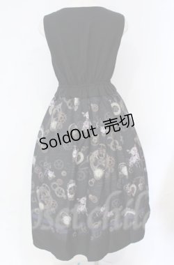 画像4: axes femme / レトロクロック柄ジャンスカ  クロ O-25-10-31-3033-AX-OP-IG-OS