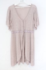 axes femme POETIQUE / トランプ柄透かし編みカーディガン  ピンKう０ O-25-10-31-3034-AX-TO-IG-ZT360