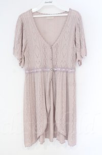 axes femme POETIQUE / トランプ柄透かし編みカーディガン  ピンKう０ O-25-10-31-3034-AX-TO-IG-ZT360