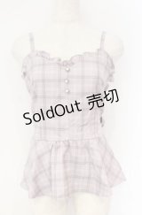 axes femme POETIQUE / リボンチェックフリルビスチェ  ピンク O-25-10-31-3035-AX-TO-IG-OS