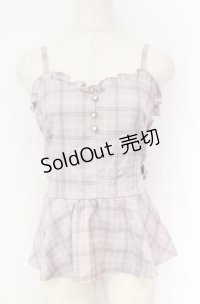 axes femme POETIQUE / リボンチェックフリルビスチェ  ピンク O-25-10-31-3035-AX-TO-IG-OS