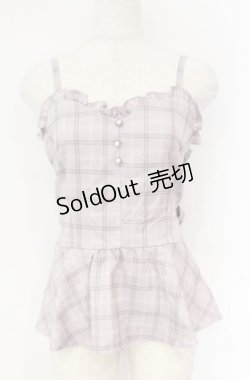 画像1: axes femme POETIQUE / リボンチェックフリルビスチェ  ピンク O-25-10-31-3035-AX-TO-IG-OS