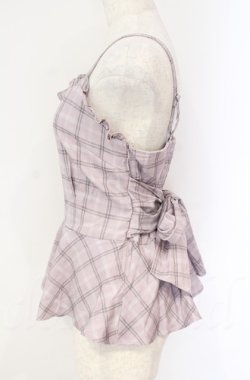 画像2: axes femme POETIQUE / リボンチェックフリルビスチェ  ピンク O-25-10-31-3035-AX-TO-IG-OS