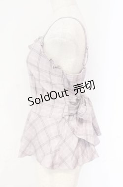 画像2: axes femme POETIQUE / リボンチェックフリルビスチェ  ピンク O-25-10-31-3035-AX-TO-IG-OS