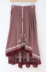 画像1: 【SALE】axes femme / 薔薇刺繍フィッシュテールスカート  ピンク×ワイン O-25-10-31-3039-AX-SK-IG-ZT205 (1)